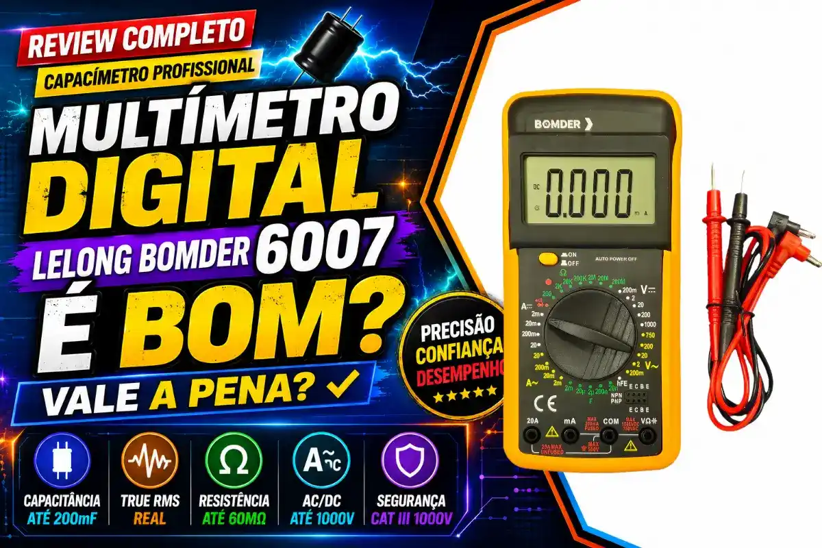 Multímetro Digital Lelong Bomder 6007 é bom? Capacímetro profissional vale a pena?